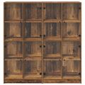 vidaXL Highboard 2 ks Staré drevo 68 x 37 x 142 cm Kompozitné drevo