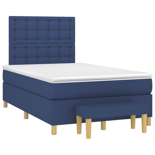 vidaXL Boxspring posteľ s matracom modrá 120x190 cm látka