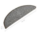 vidaXL Kobercové nášľapy na schody 15 ks sivé 56x17x3 cm