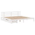 vidaXL Posteľný rám so zásuvkami biely 200x200 cm borovicový masív