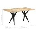 vidaXL Jedálenský stôl 160x80x76 cm surové mangovníkové drevo