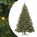 vidaXL Umelý vianočný stromček s 300 LED-i Zelená 180 cm PE a PVC