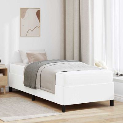 vidaXL Rám postele s matracmi Biela 90 x 190 cm látka