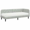 vidaXL Rohový rám postele Svetlosivá 80 x 200 cm Zamat