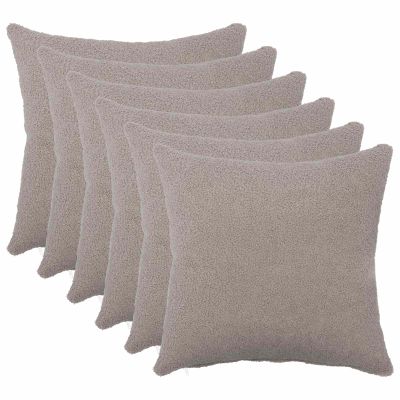 vidaXL Poťah na podložku 6 pcs HEERLEN Svetlosivá 30 x 30 cm Bouclé