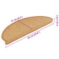 vidaXL Samolepiace nášľapy na schody, sisalový vzhľad 15 ks 65x21x4 cm