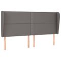 vidaXL Čelo postele so záhybmi sivé 203x23x118/128 cm umelá koža