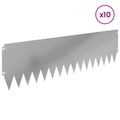 vidaXL Obrubník trávnika 10 ks 103 x 30 cm Oceľ Strieborná