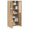 vidaXL Highboard Remeselný dub 69,5 x 34 x 180 cm