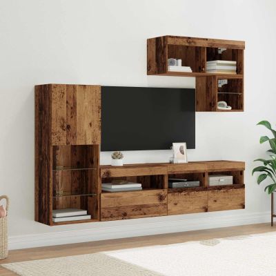 vidaXL TV nástenne jednotky 6 pcs Staré drevo Kompozitné drevo