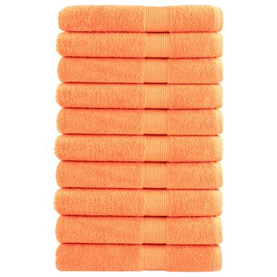 vidaXL Prémiové uteráky SOLUND 10 ks oranžová 100x200cm 600 g/m2