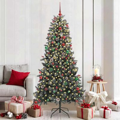 vidaXL Umelý vianočný stromček Zelená 210 cm PVC, plast a oceľ