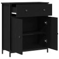 vidaXL Servírovacia skriňa Čierny dub 70 x 30 x 80 cm Kompozitné drevo