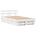 vidaXL Rám postele Biela 140 x 190 cm Masívne borovicové drevo