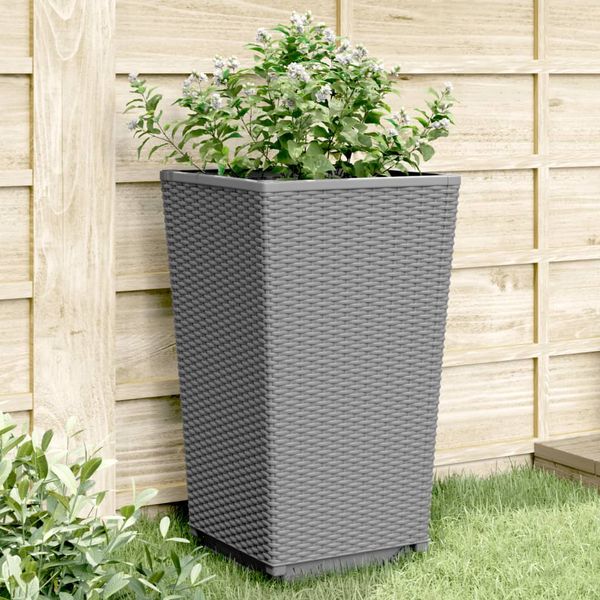 vidaXL Záhradné kvetináče 4 ks, svetlosivé 32,5x32,5x57 cm, PP