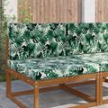 vidaXL Vankúš na vonkajšiu pohovku Polyester Vzor s listami 80 x 80 cm