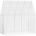 vidaXL Klietka pre králiky Strieborná 200 x 100 x 210 cm