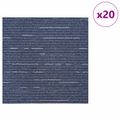 vidaXL Kobercová dlaždica Pruhovaná modrá 50 x 50 cm 20 ks