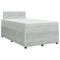 vidaXL Posteľ boxspring s matracom Svetlosivá 120 x 200 cm Zamat
