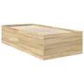 vidaXL Rám postele Sonoma dub 75 x 190 cm Kompozitné drevo
