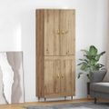 vidaXL Highboard Remeselný dub 69,5 x 34 x 180 cm Kompozitné drevo