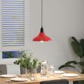 VidaXL Závesná lampa výškovo nastaviteľná E27 lesk červená Ø 31 cm kov