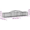 vidaXL Oblúkový gabionový kôš 10 ks 300x50x40/60 cm pozinkované železo