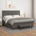 vidaXL Boxspring posteľ s matracom sivá 160x200 cm umelá koža