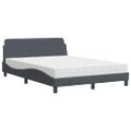 vidaXL Posteľ s matracom Dover tmavosivý 120x200 cm zamat