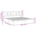 vidaXL Kovový rám postele s čelom biely 200x200 cm