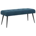 vidaXL Lavica s gombíkovým prešívaním Modrá 110 x 40 x 46 cm Zamat