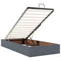 vidaXL Ottoman posteľ s matracom a LED Tmavosivá 200 x 200 cm Zamat