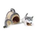 Plyšový pes husky 13 cm s prepravkou ECO-FRIENDLY