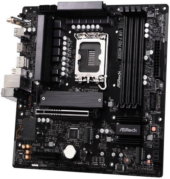 ASRock B860M Pro-A WiFi / Intel B860 / LGA1851 / 4x DDR5 / 3x M.2 / HDMI / DP / USB-C / WiFi / mATX