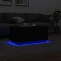 vidaXL Konferenčný stolík s LED svetlami čierny 90x50x40 cm