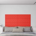 vidaXL Nástenné panely 12 ks červené 90x30 cm umelá koža 3,24 m²