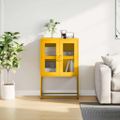 vidaXL Highboard horčicová žltá 68x39x107 cm Oceľ