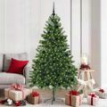 vidaXL Vianočný stromček s 300 LED-i so stojanom Zelená 180 cm PE