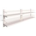 vidaXL Nástenné regály s 2 policami 2 ks nehrdzavejúca oceľ 240x30 cm