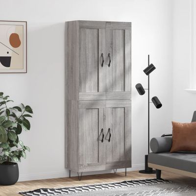 vidaXL Vysoká skrinka sivý dub sonoma 69,5x34x180 cm spracované drevo