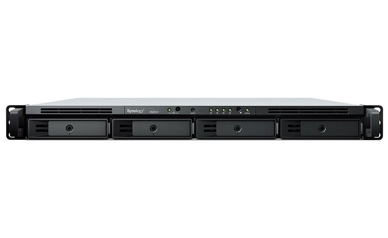 Synology RS822RP+ Rack Station Sítové úložište NAS, 4× 2,5"/3,5" SATA III, quad-core 2,2GHz, 2GB DDR4, 4× GbE LAN, 2× USB 3.0, 1× eSATA, 1U