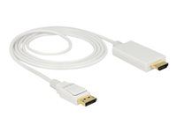 Adaptérový kábel - DisplayPort s kolíkmi (samec) na HDMI s kolíkmi (samec) - 2 m - trojnásobne tienená krútená dvojlinka - biela - pasívny