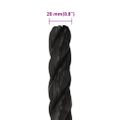 vidaXL Pracovné lano čierne 20 mm 100 m polypropylén