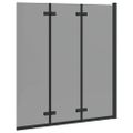 vidaXL Skladací sprchový kút Čierna 130 x 138 cm ESG sklo a hliník