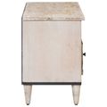 vidaXL TV skrinka Biela 100 x 33,5 x 46 cm Masívne mango drevo