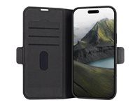 Pouzdro s klopou pro mobilní telefon - polyuretan (PU), plast - černá - pro Apple iPhone 16 Plus