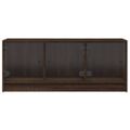 vidaXL TV skrinka so sklenenými dvierkami hnedý dub 102x37x42 cm