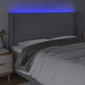 vidaXL Čelo postele s LED bledosivé 183x16x118/128 cm látka