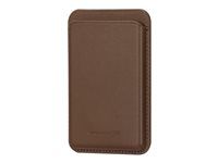 Taška na mobilný telefón / kreditnú kartu - kompatibilita s MagSafe - koža full-grain - dark tan