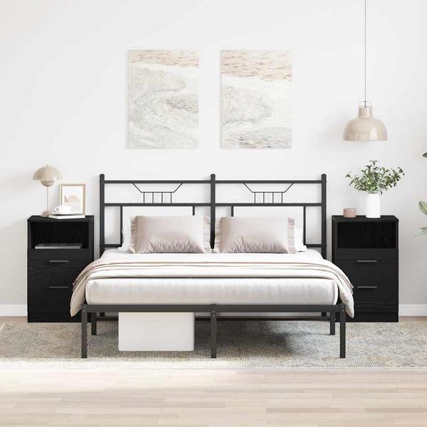 vidaXL Nočný stolík 2 pcs Čierny dub 40 x 35 x 65 cm Kompozitné drevo